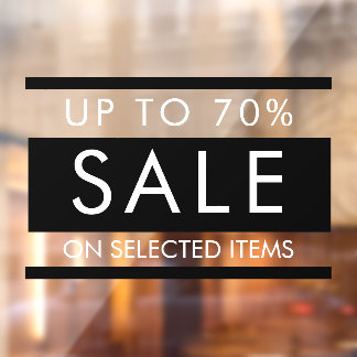 Aangepaste alle tekst bewerkbare verkoop teken voo raamsticker