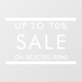 Aangepaste alle tekst bewerkbare verkoop teken voo raamsticker (Vel)