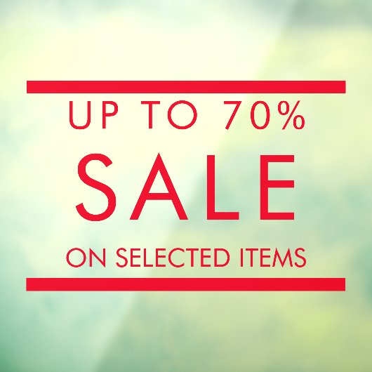 Aangepaste alle tekst bewerkbare verkoop teken voo raamsticker (Vel 3)