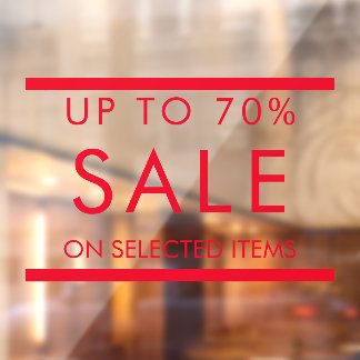 Aangepaste alle tekst bewerkbare verkoop teken voo raamsticker