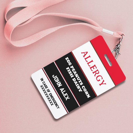 Aangepaste Allergie Alert Chefkaart Badge