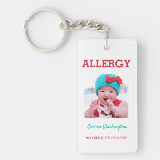 Aangepaste allergie-foto in Hoesje van Kinderen in Sleutelhanger (Voorkant)
