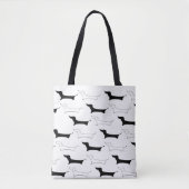 Aangepaste alles-over-afdrukbare Dachshund-Canvas Tote Bag (Voorkant)