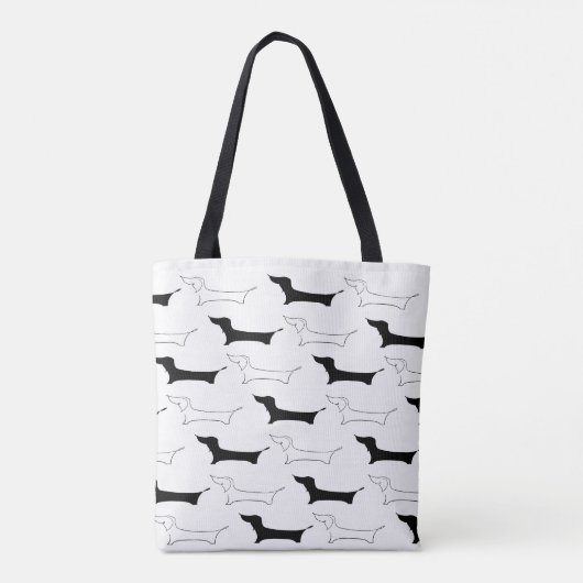 Aangepaste alles-over-afdrukbare Dachshund-Canvas Tote Bag (Achterkant)
