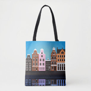 Aangepaste alles-over-druk Canvas tas Amsterdam