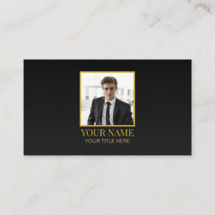 Aangepaste Alles Zwart en Goud Beste Luxe Foto Naa Visitekaartje