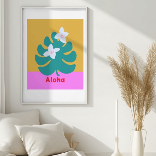 Aangepaste aloha heldere kleuren modern poster