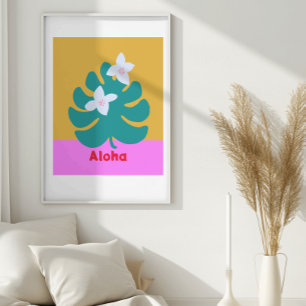 Aangepaste aloha heldere kleuren modern poster