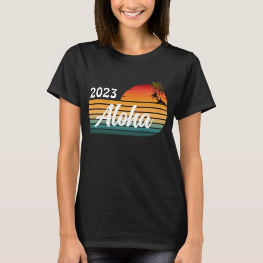 AANGEPASTE ALOHA VINTAGE ZOMER T-SHIRT (Voorkant)