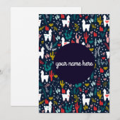 Aangepaste Alpaca-flatkaart Feestdagenkaart (Voorkant / Achterkant)