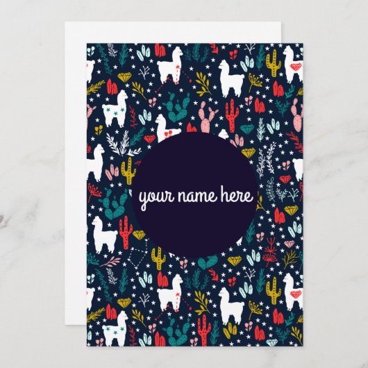 Aangepaste Alpaca-flatkaart Feestdagenkaart (Voorkant / Achterkant)