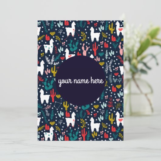 Aangepaste Alpaca-flatkaart Feestdagenkaart (Staand voorkant)