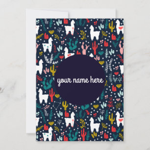 Aangepaste Alpaca-flatkaart Feestdagenkaart