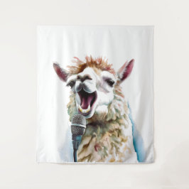 Aangepaste Alpaca Muziek Fabriek Zingend Tapijt Wandkleed