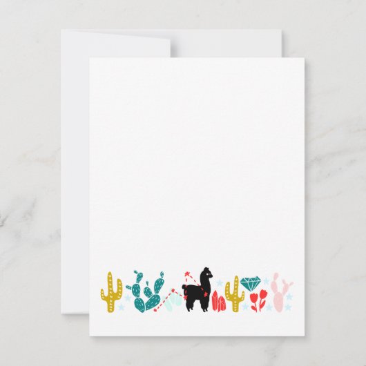 Aangepaste alpaca-notiecards notitiekaartje (Achterkant)