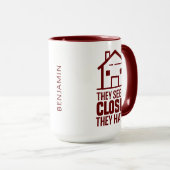 Aangepaste altor zie mij de tas sluiten mok (Voorkant rechts)