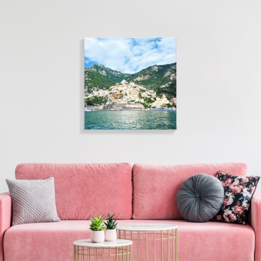 Aangepaste Amalfi kust Positano Italië Canvas Afdruk (Insitu (Woonkamer))