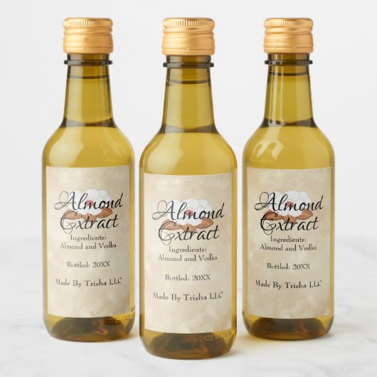 Aangepaste amandel extract olie label gepersonalis wijn etiket (Flessen)