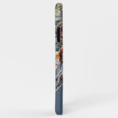 Aangepaste Amber Bruin Donkerblauw Chic Marmer Pat Case-Mate iPhone Case (Achterkant/rechts)