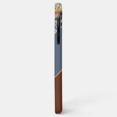 Aangepaste Amber Bruin Donkerblauw Chic Marmer Pat Case-Mate iPhone Case (Achterkant/links)