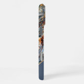 Aangepaste Amber Bruin Donkerblauw Chic Marmer Pat iPhone Hoesje (Rechterkant)
