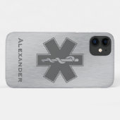 Aangepaste Ambulance Black en White Star Case-Mate iPhone Case (Achterkant (horizontaal))