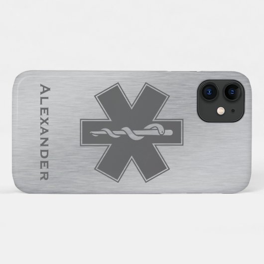 Aangepaste Ambulance Black en White Star Case-Mate iPhone Case (Achterkant (horizontaal))