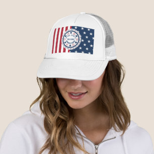 Aangepaste Amerikaanse 250 Vintage Patriottische V Trucker Pet