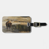 Aangepaste Amerikaanse Bison Yellowstone Wildlife Bagagelabel (Voorkant horizontaal)