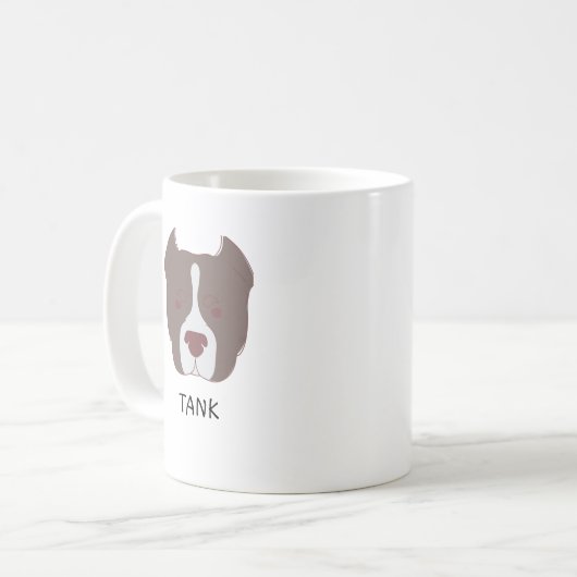 Aangepaste Amerikaanse Bully Dog Gift Personal Nam Koffiemok (Voorkant links)