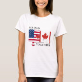 Aangepaste Amerikaanse dubbele vlag CANADA T-shirt (Voorkant)