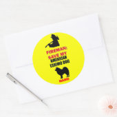 Aangepaste Amerikaanse Eskimo Hond Brandveiligheid Ronde Sticker (Envelop)