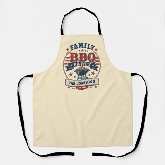 Aangepaste Amerikaanse familie BBQ-feest Schort (Voorkant)