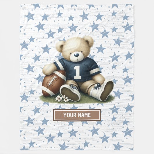 Aangepaste Amerikaanse Football Deken voor Baby Bo (Voorkant)