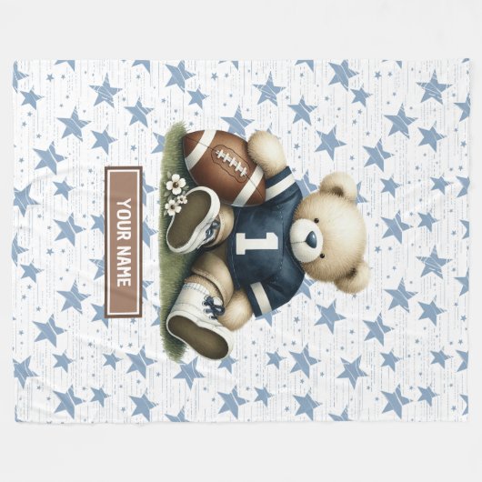 Aangepaste Amerikaanse Football Deken voor Baby Bo (Voorkant (Horizontaal))