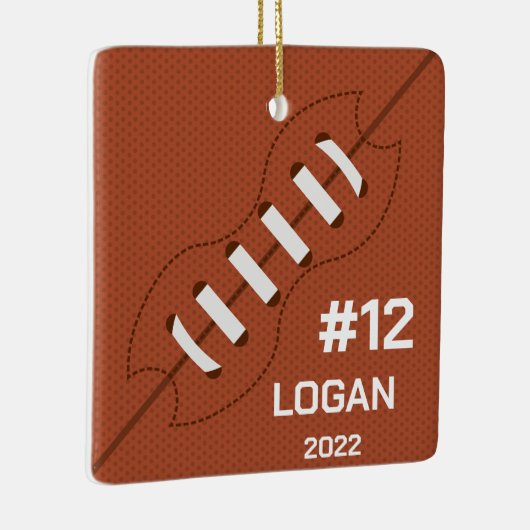 Aangepaste Amerikaanse Football Player met naam en Keramisch Ornament (Rechts)