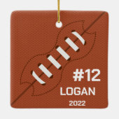 Aangepaste Amerikaanse Football Player met naam en Keramisch Ornament (Achterkant)