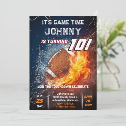 Aangepaste Amerikaanse Football Verjaardagsuitnodi Kaart (Staand voorkant)