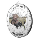 Aangepaste Amerikaanse foto Okayest dad Fathers da Dartbord (Voorkant Rechts)