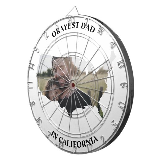 Aangepaste Amerikaanse foto Okayest dad Fathers da Dartbord (Voorkant Rechts)