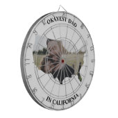 Aangepaste Amerikaanse foto Okayest dad Fathers da Dartbord (Voorkant Links)