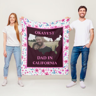 Aangepaste Amerikaanse foto Okayest dad Fathers da Fleece Deken