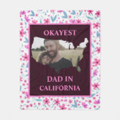 Aangepaste Amerikaanse foto Okayest dad Fathers da Fleece Deken (Voorkant)