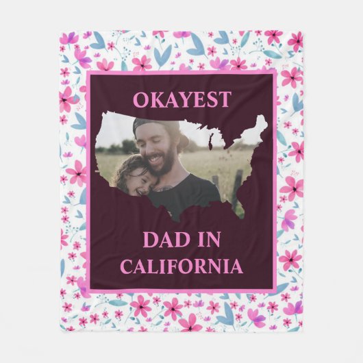 Aangepaste Amerikaanse foto Okayest dad Fathers da Fleece Deken (Voorkant)