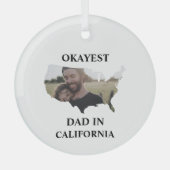 Aangepaste Amerikaanse foto Okayest dad Fathers da Glas Ornament (Voorkant)