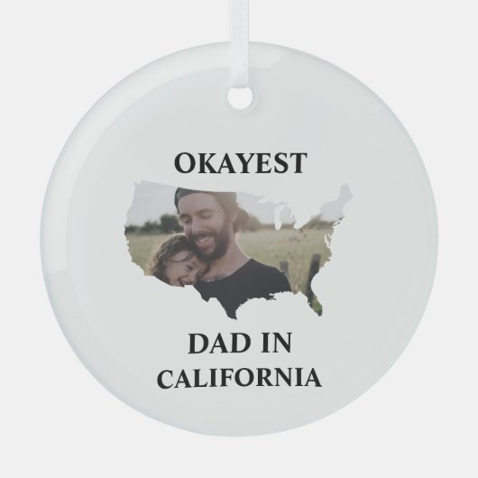 Aangepaste Amerikaanse foto Okayest dad Fathers da Glas Ornament (Voorkant)