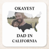 Aangepaste Amerikaanse foto Okayest dad Fathers da Kartonnen Onderzetters (Voorkant)