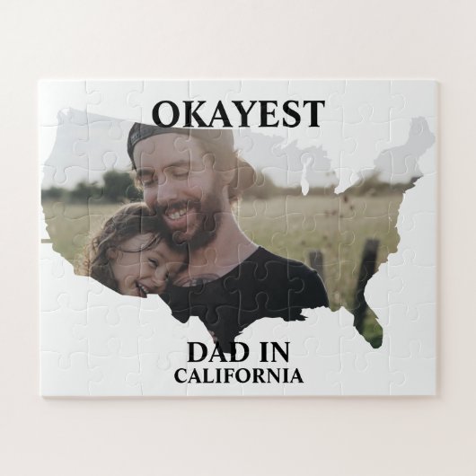 Aangepaste Amerikaanse foto Okayest dad Fathers da Legpuzzel (Horizontaal)