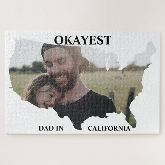 Aangepaste Amerikaanse foto Okayest dad Fathers da Legpuzzel (Horizontaal)