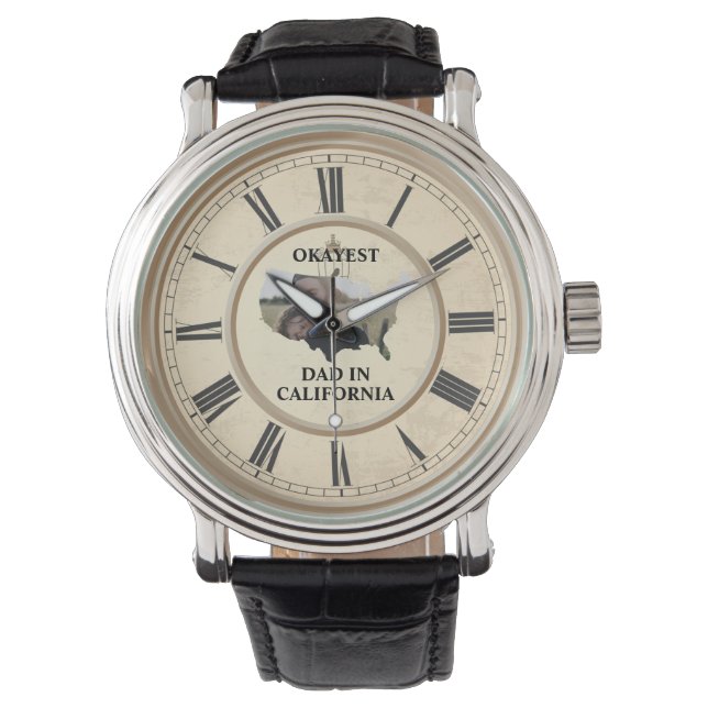 Aangepaste Amerikaanse foto Okayest dad Horloge (Voorkant)